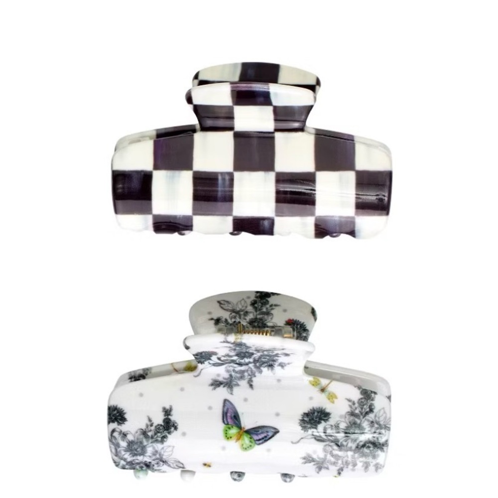 MacKenzie-Childs Black and White Claw Clips - Picture 2 of 5